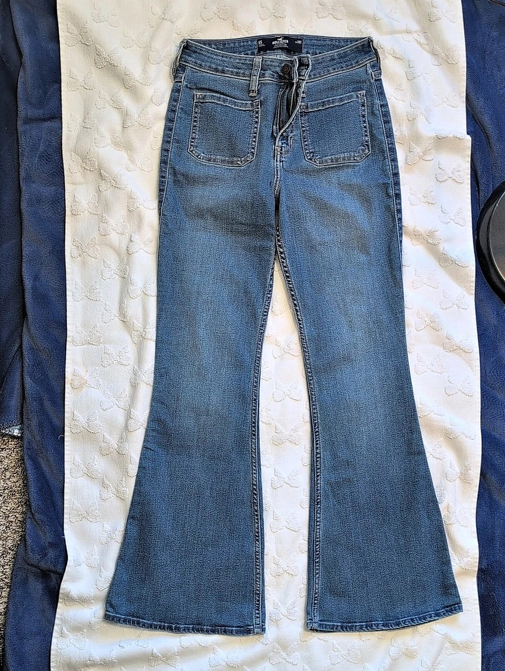 Hollister High-Rise Flare Jeans Blue Waist 28